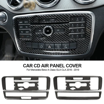 Стикер от въглеродни влакна, Авто cd-диск, накладка панел за управление на климатик за Mercedes Benz A Class GLA CLA 2016 2017 2018 2019