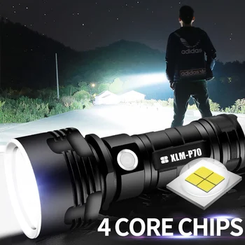 Супер Мощен led фенерче L2 XHP50, тактически фенер, USB Акумулаторна Linterna, водоустойчива лампа, ултра ярка лампа за къмпинг
