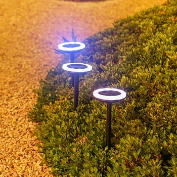 Уличен слънчев кръг лампиона, модерен градински декоративни светлини за прислуга на тревни площи