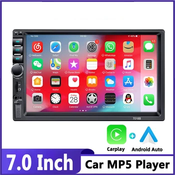 Универсален 2DIN Android Auto Carplay Сензорен Екран Авто аудио Стерео MP5 Bluetooth USB TF FM Автомобилното Радио HD 7 