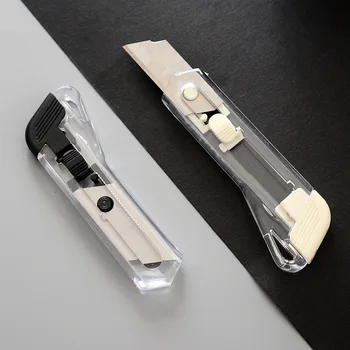 Универсален нож, 1 бр., Автоматичен нож за рязане на хартия, Сгъваем бръснач, острието е от алуминиева сплав, нож за кутии инструменти за домашния Офис