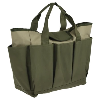 Чанта за градински инструменти с 8 джобове от плат Оксфорд, чанта-тоут за градински инструменти, Водоустойчива чанта за носене инструменти, чанта за съхранение на тежки градински инструменти