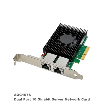 Чипсет AQC107 PCIe x4 с двоен меден порт RJ-45 10 Gbit/s, съвместим с мрежова карта Ethernet